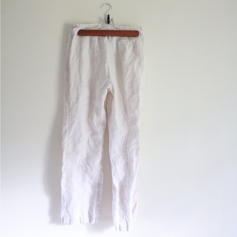 Seeds Linen Brown Buttons With Drawstring Trousers - image 5